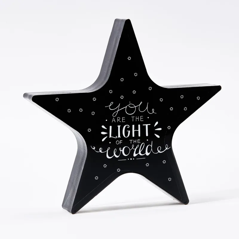 Clear Acrylic Desk Star with You Are The Light Of The World Design