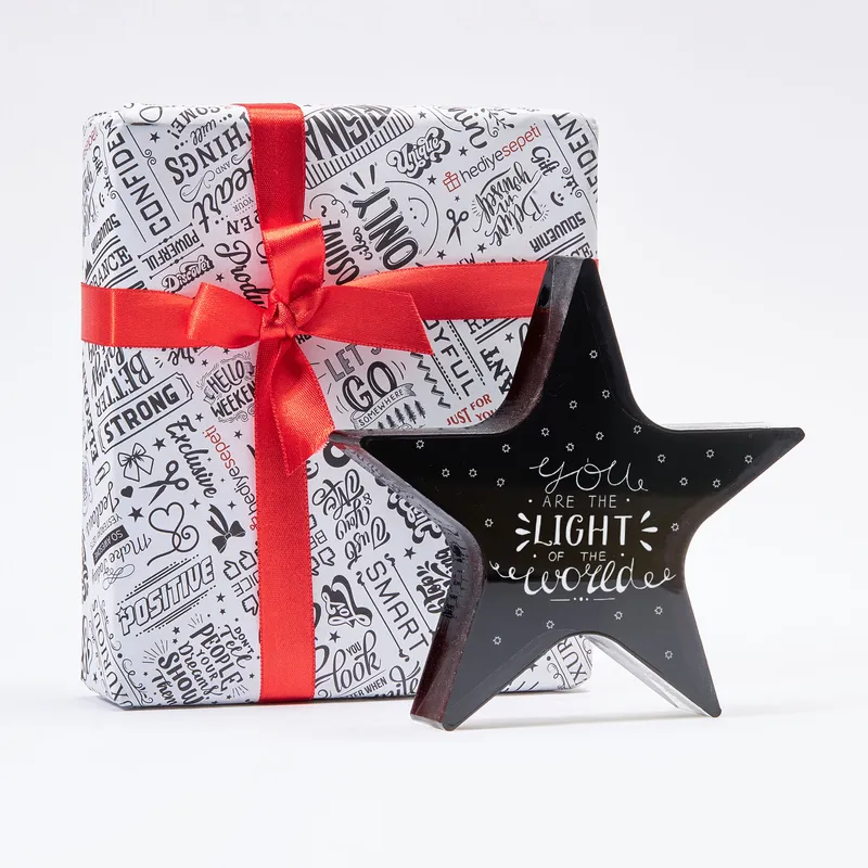 Clear Acrylic Desk Star with You Are The Light Of The World Design