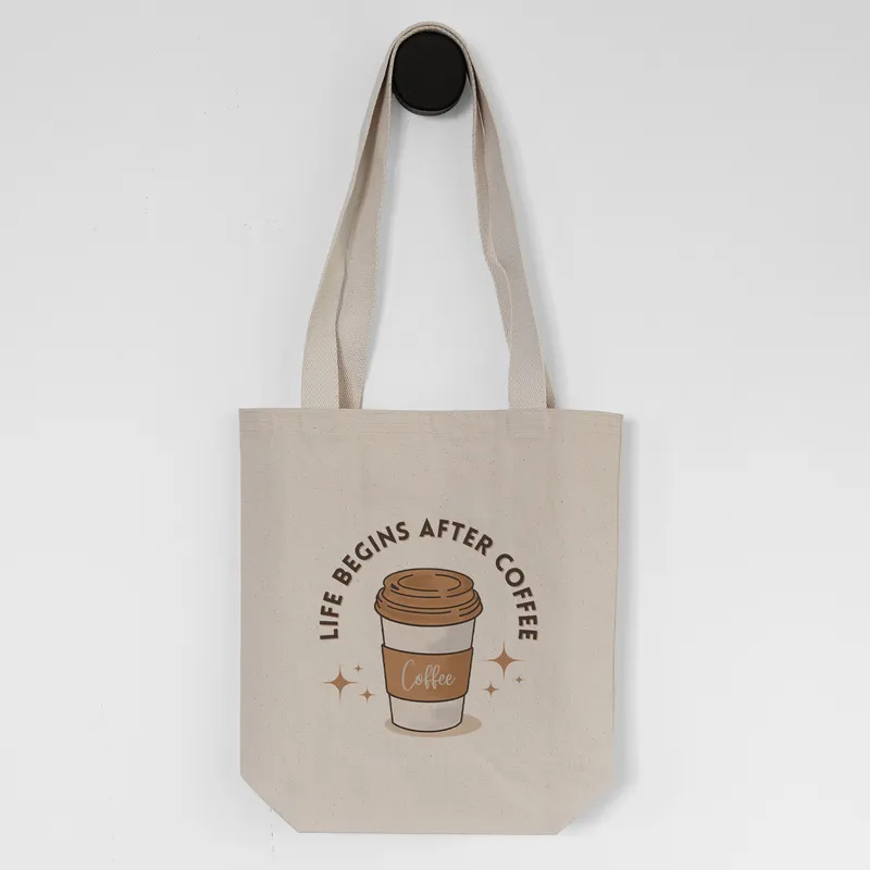 Coffee Lover Design Canvas Tote Bag
