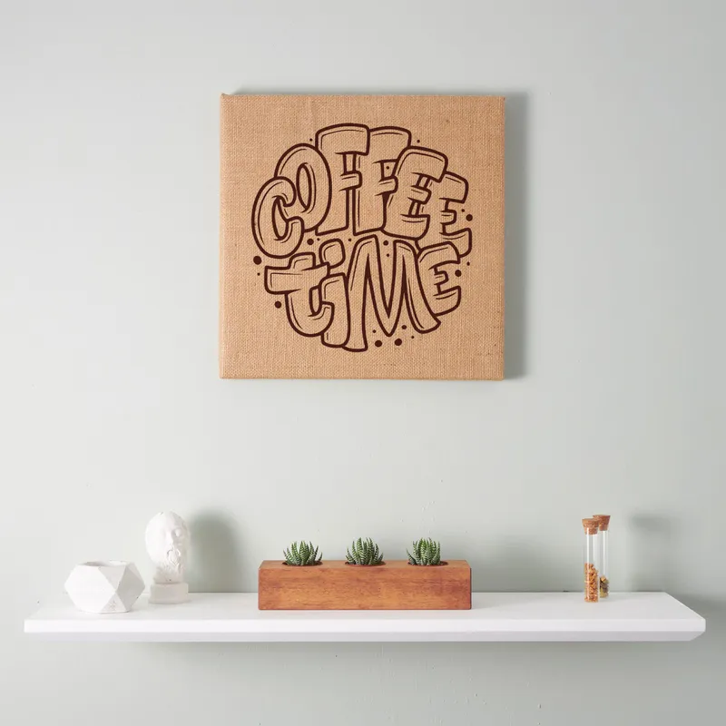 Coffee Time Designed Wicker Painting