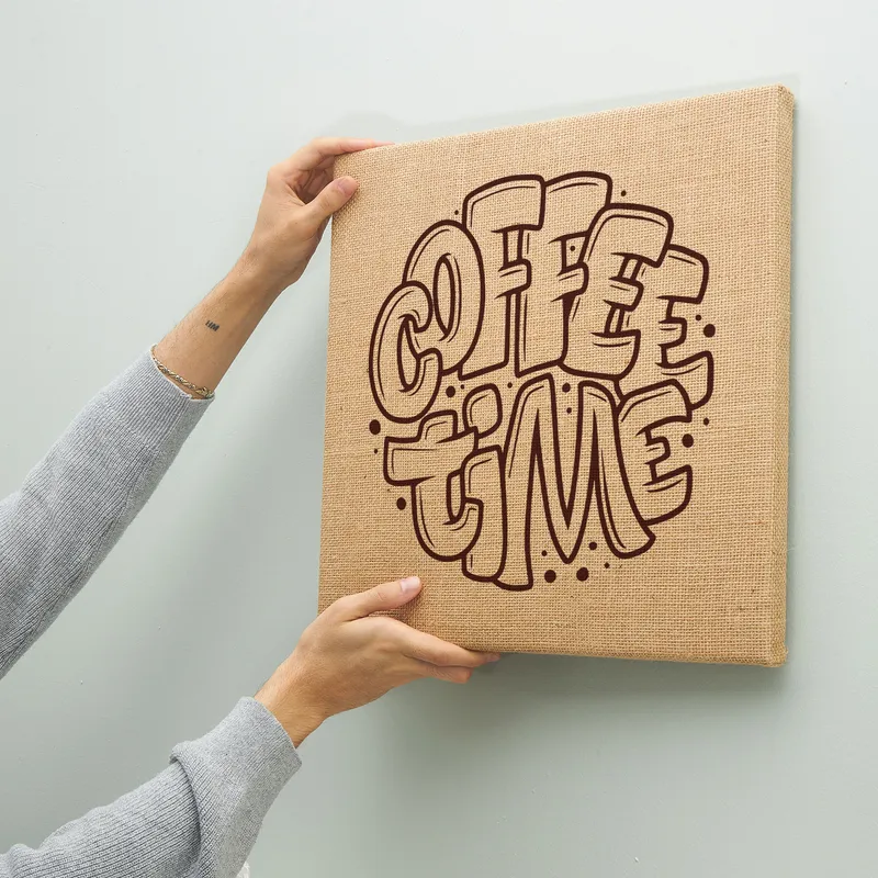 Coffee Time Designed Wicker Painting