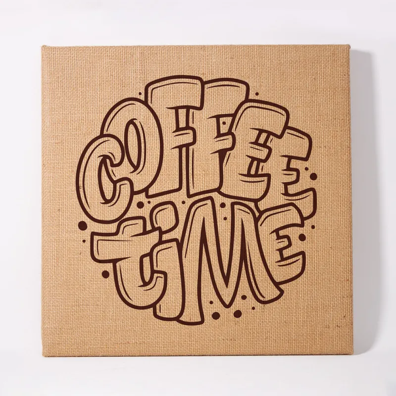 Coffee Time Designed Wicker Painting