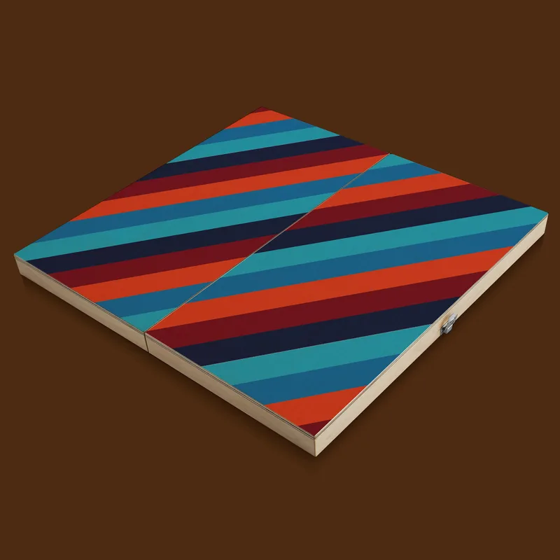 Colorful Striped Handmade Modern Backgammon Set