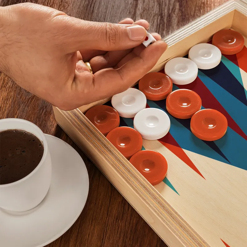 Colorful Striped Handmade Modern Backgammon Set