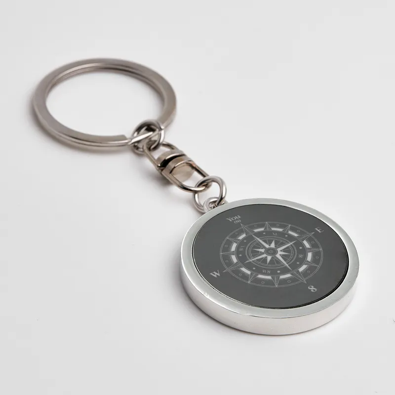 Compass Design Metal Keychain Gift for Couple