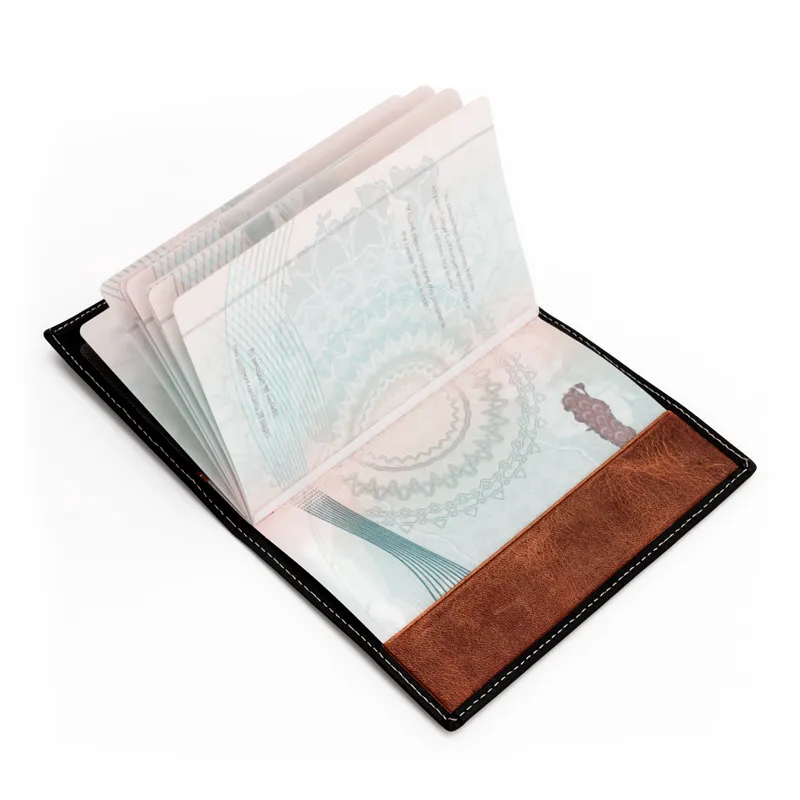 Compass Design Personalized Leather Passport Cover