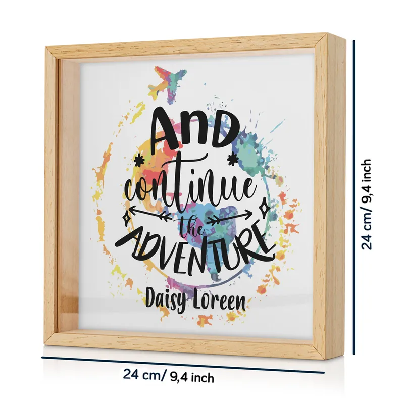 Continue the Adventure Design Wooden Ticket Collection Box