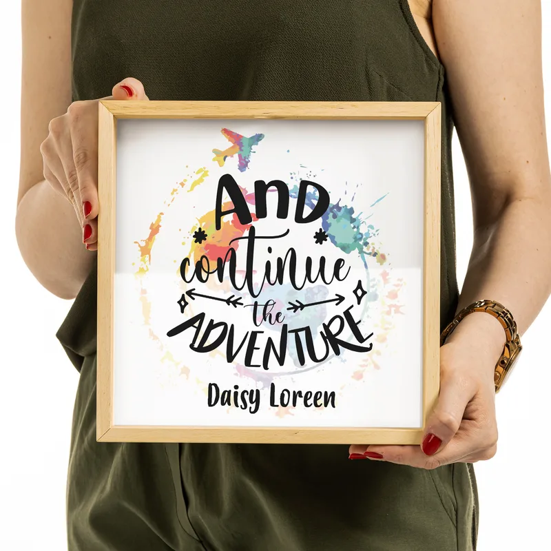 Continue the Adventure Design Wooden Ticket Collection Box