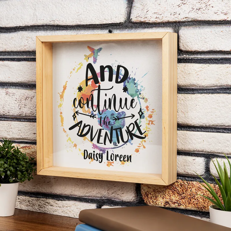 Continue the Adventure Design Wooden Ticket Collection Box