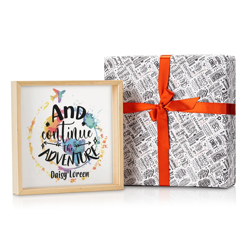 Continue the Adventure Design Wooden Ticket Collection Box