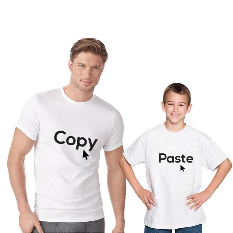 Copy Paste Father Child Couple T-Shirt