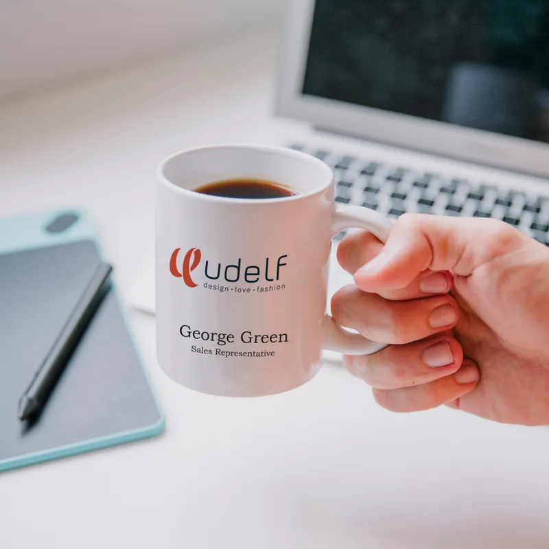 Corporate Logo and Name - Title Printed Coffee Mug