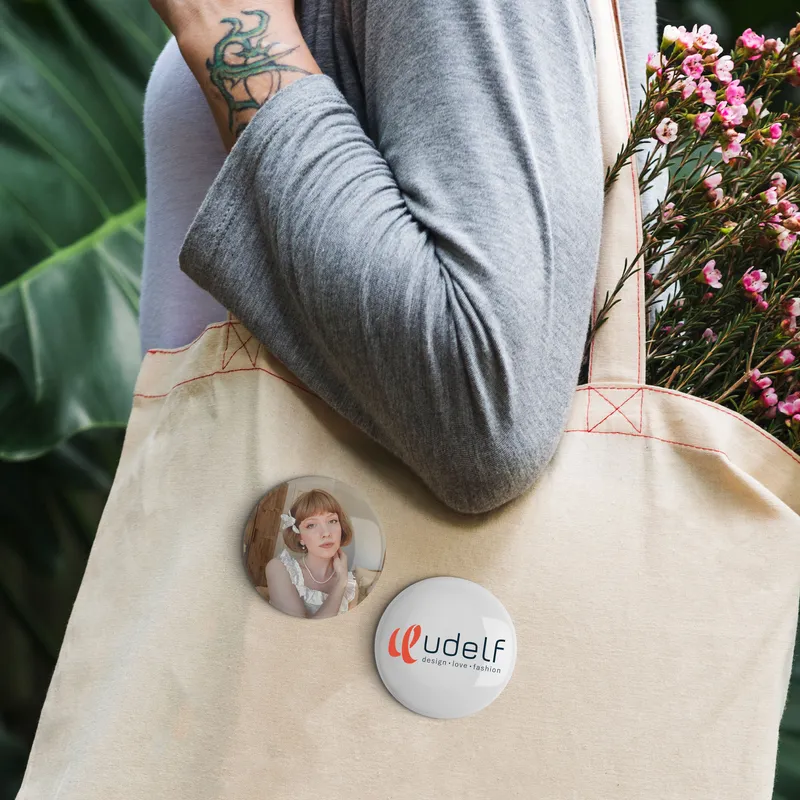 Corporate Logo Printed Set of 12 Button Collar Badges