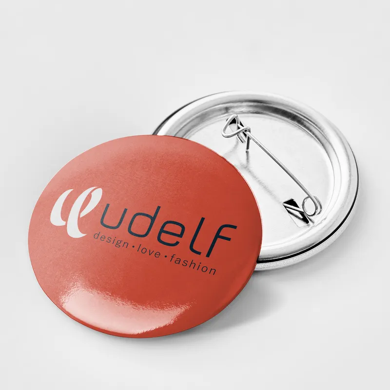 Corporate Logo Printed Set of 12 Button Collar Badges