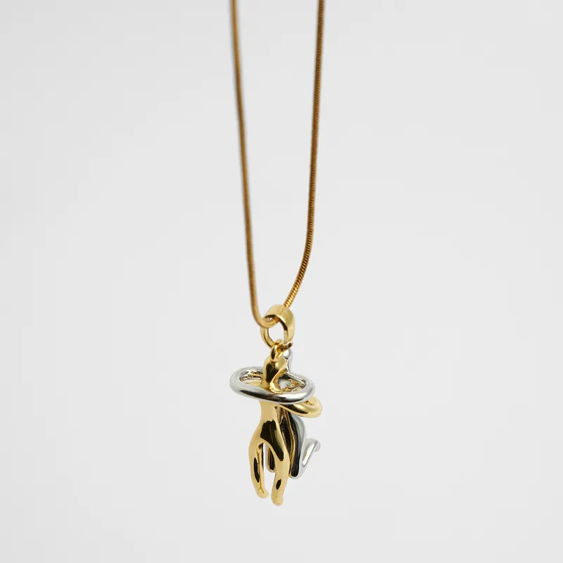 Couples Embrace Design Necklace