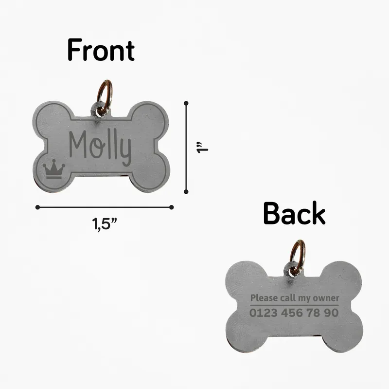 Crown Design Personalized Pet Name Tag