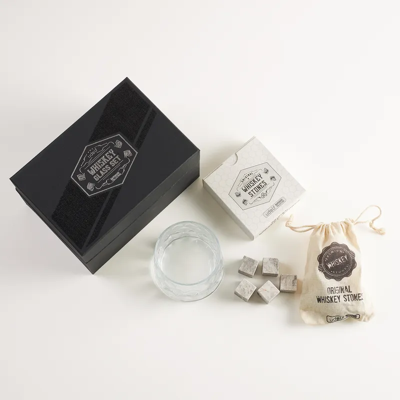 Crystal Patterned Whiskey Glass Set in Special Box