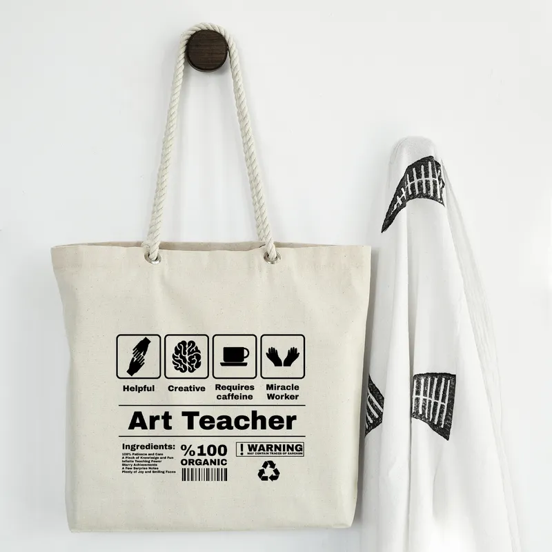 Personalised Art Teacher Canvas Tote Bag