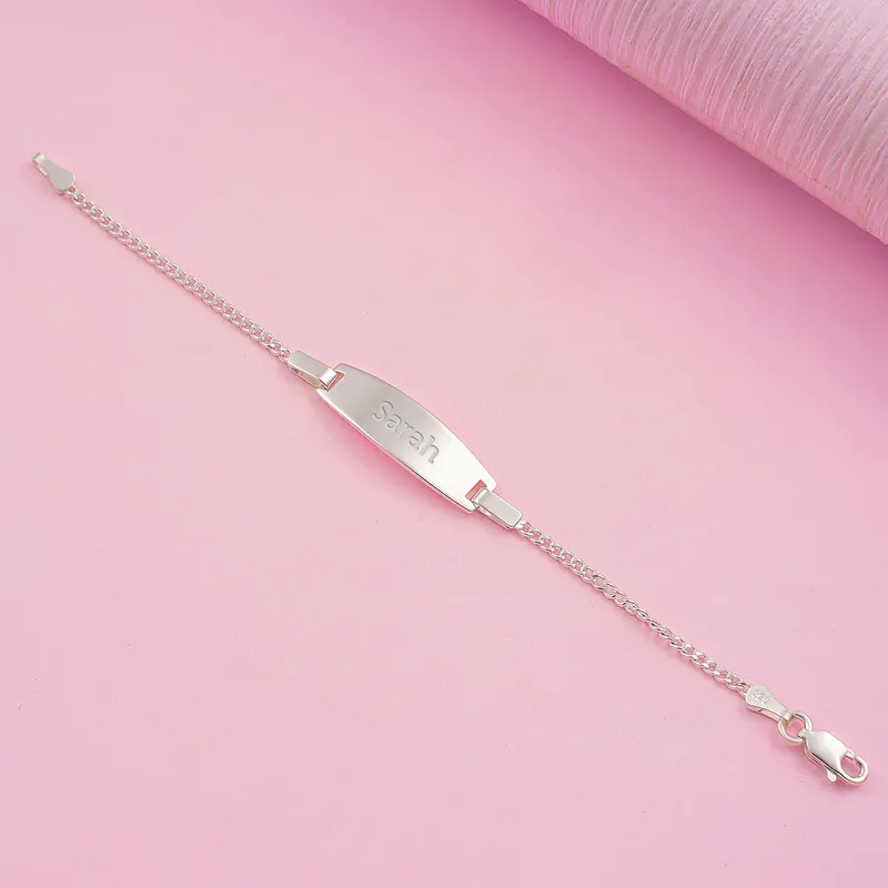 Personalised Silver Baby ID Bracelet Keepsake Gift