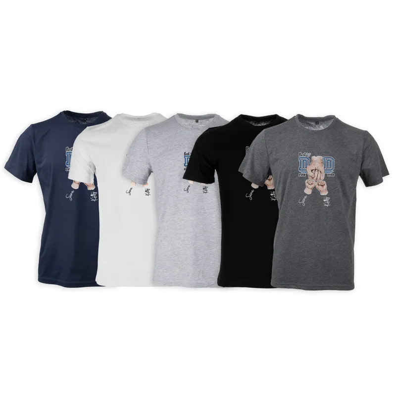 Personalised Best Dad T-Shirt with Two Kids' Names