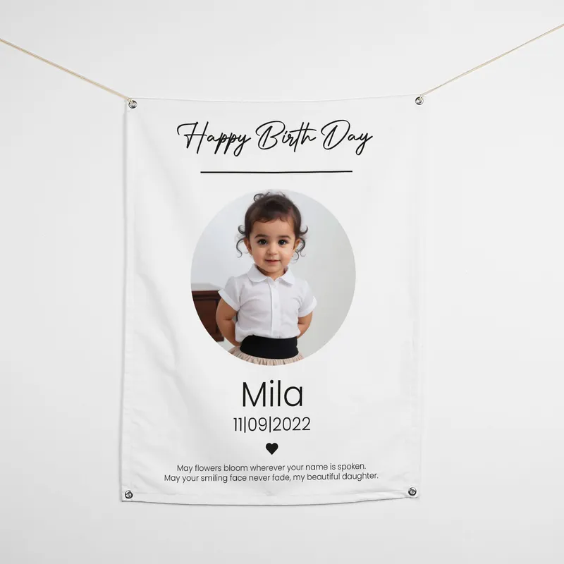 Personalised Birthday Photo Banner - 70 x 95 cm
