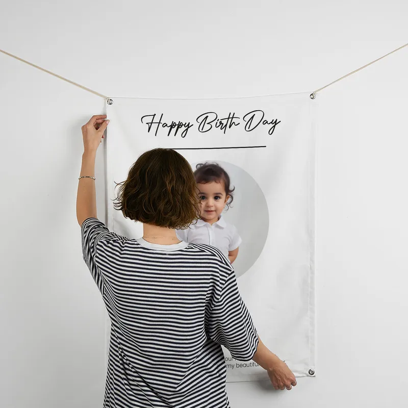Personalised Birthday Photo Banner - 70 x 95 cm