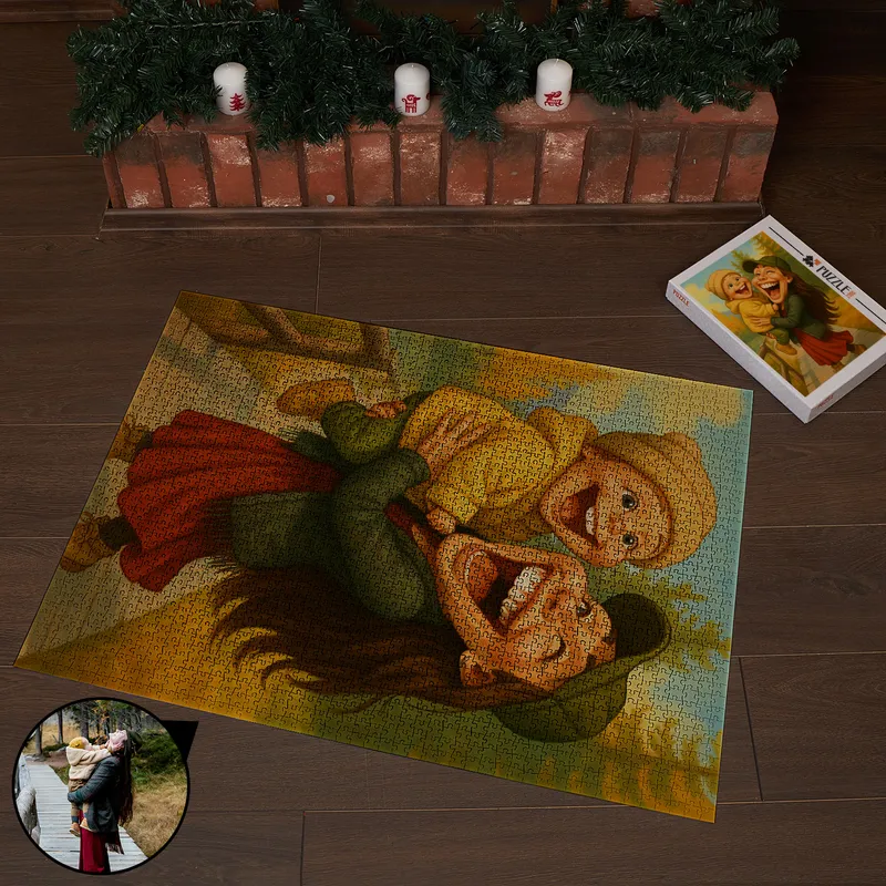 Custom Cartoon Photo 2000 Piece Puzzle for Couples