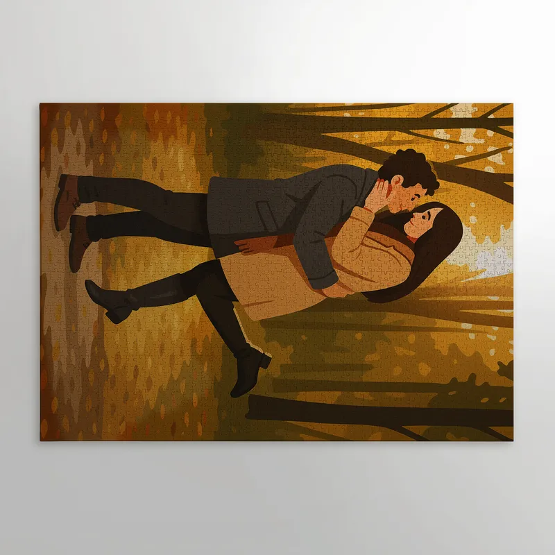 Custom Cartoon Photo 2000 Piece Puzzle for Couples