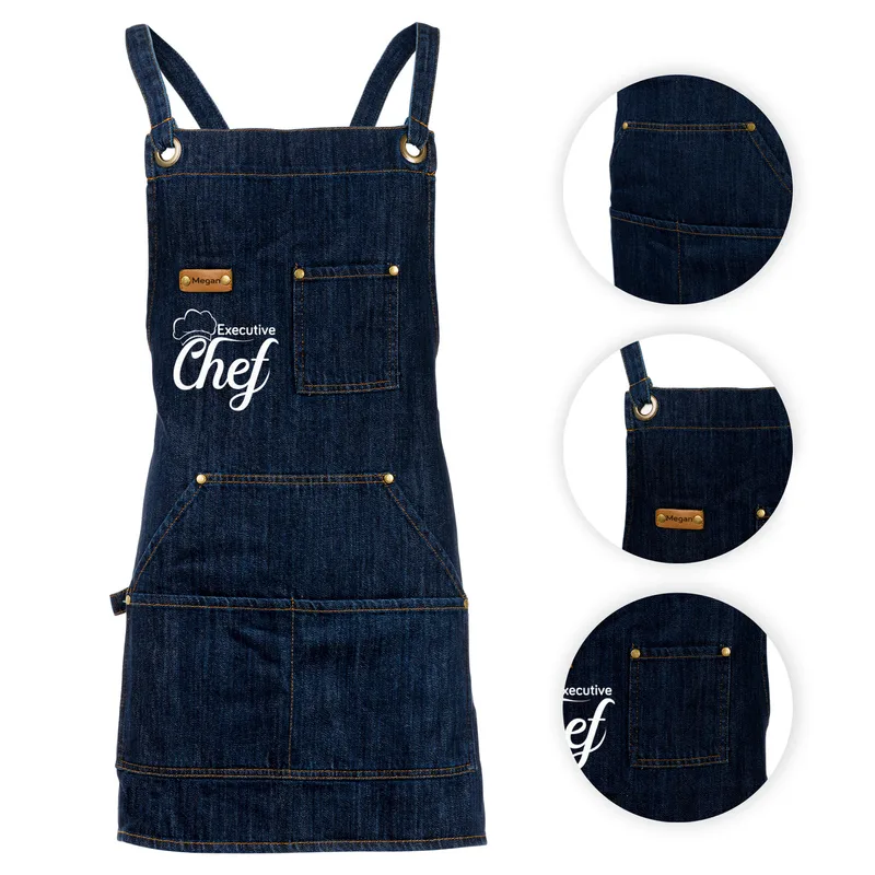 Custom Chef Apron with Leather Accents for Men and Women
