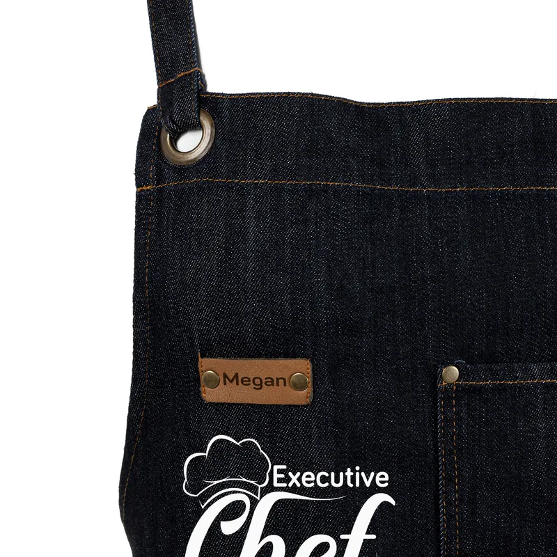 Custom Chef Apron with Leather Accents for Men and Women