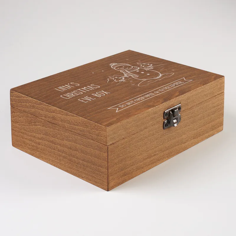 Custom Christmas Eve Wooden Keepsake Box for All Ages