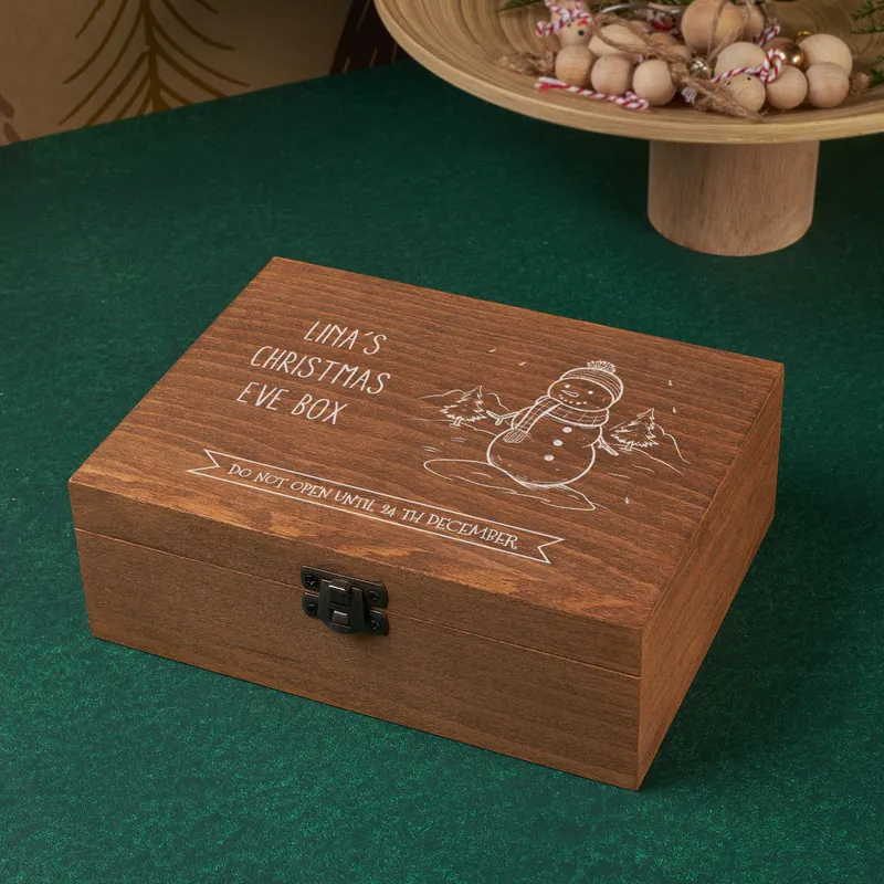 Custom Christmas Eve Wooden Keepsake Box for All Ages