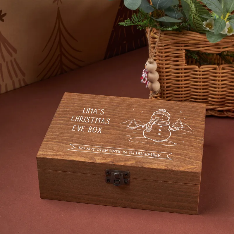 Custom Christmas Eve Wooden Keepsake Box for All Ages