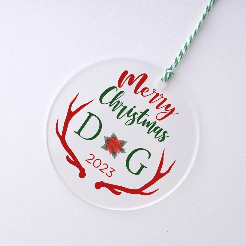 Custom Christmas Ornament with Merry Lettering