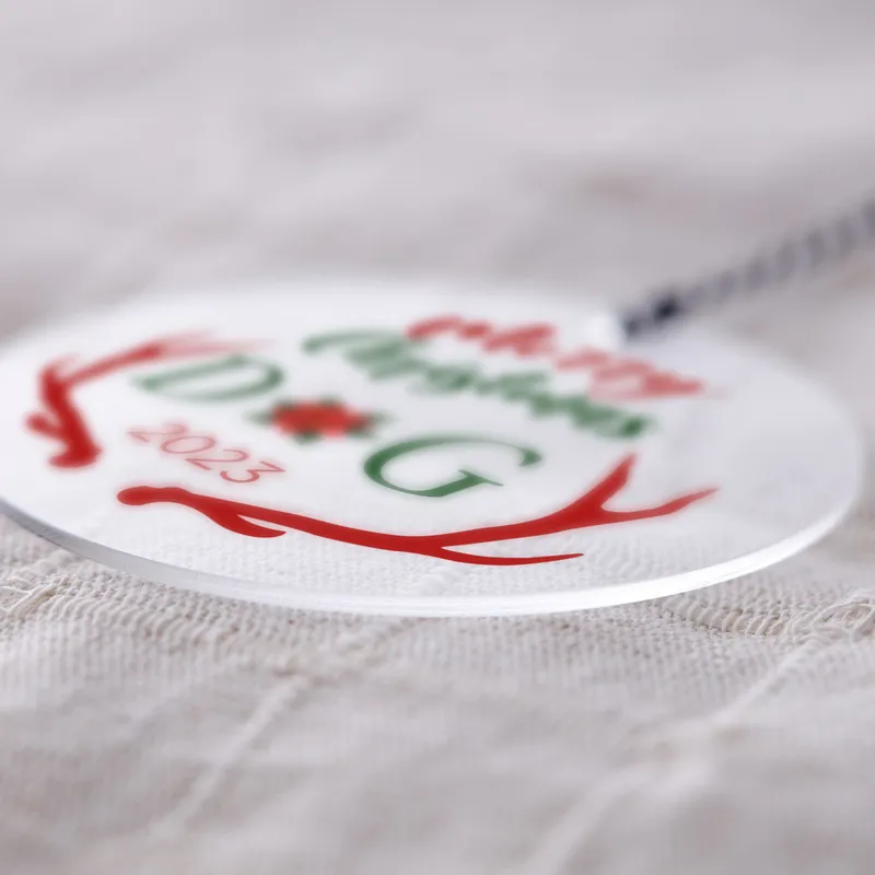 Custom Christmas Ornament with Merry Lettering