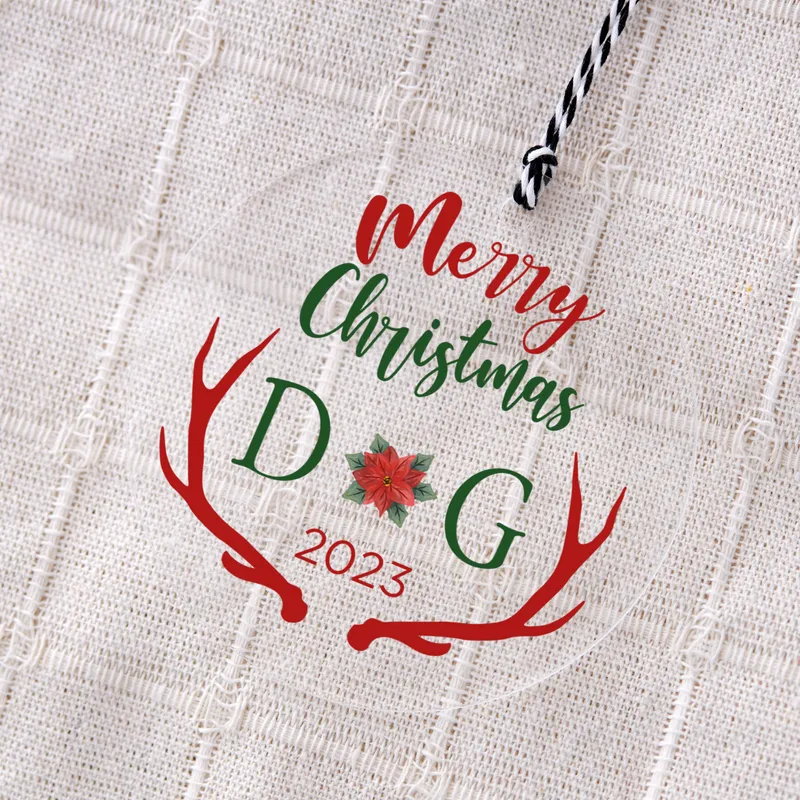 Custom Christmas Ornament with Merry Lettering