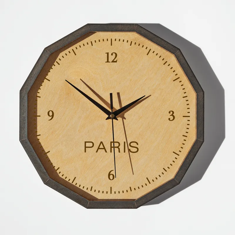 Personalised City Engraved Wooden Wall Clock for Home Decor