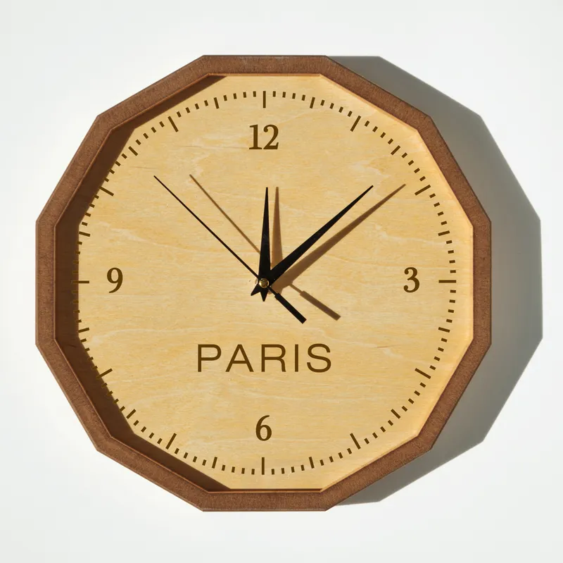 Personalised City Engraved Wooden Wall Clock for Home Decor