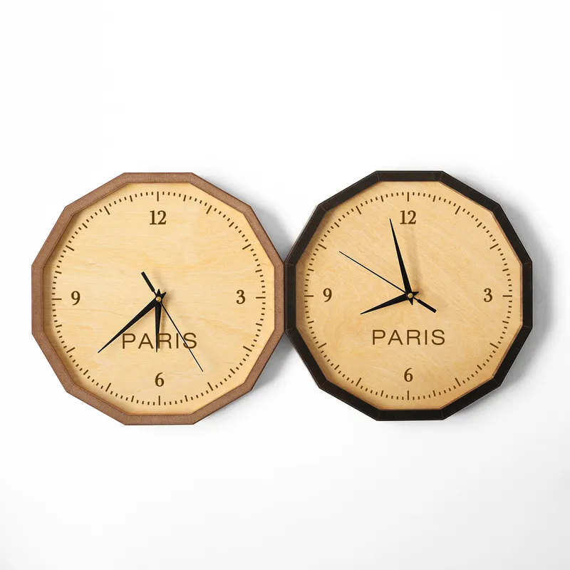 Personalised City Engraved Wooden Wall Clock for Home Decor