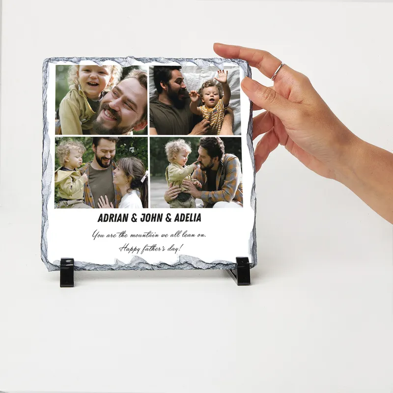 Custom Dad Photo Collage Stone Plaque 7.5x7.5 in