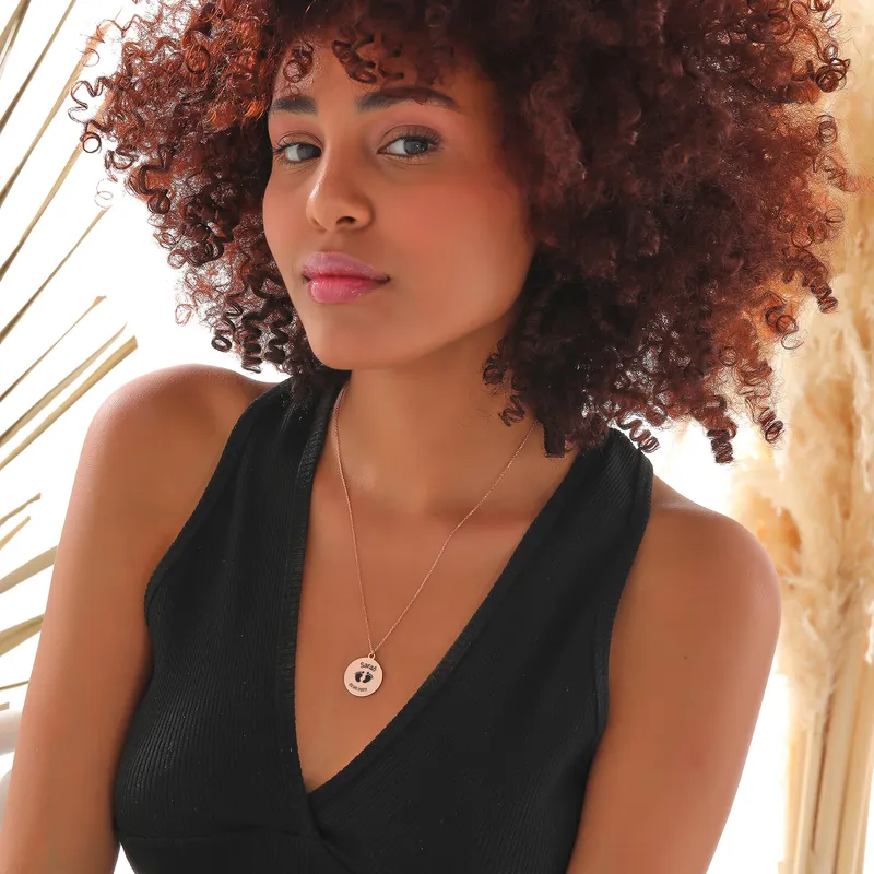 Custom Date and Name Necklace in Sterling Silver for New Mother