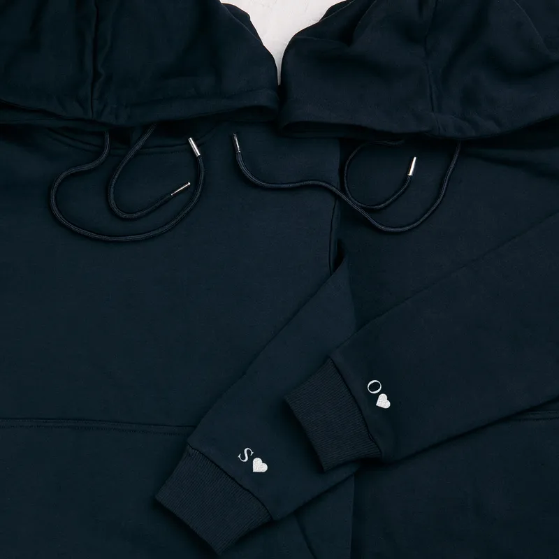 Custom Embroidered Couple Initial Hoodies for Special Occasions