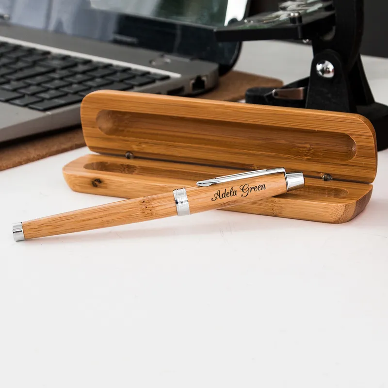 Custom Engraved Bamboo Pen Set for New Job Gift