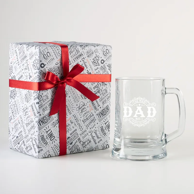 Engraved Dad Beer Mug for Birthdays and Father's Day