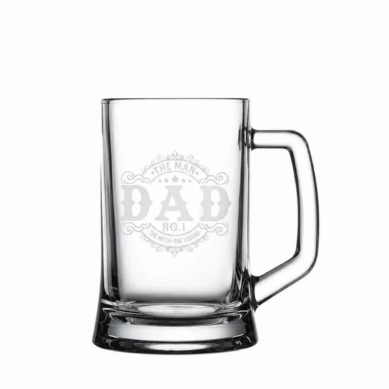 Engraved Dad Beer Mug for Birthdays and Father's Day