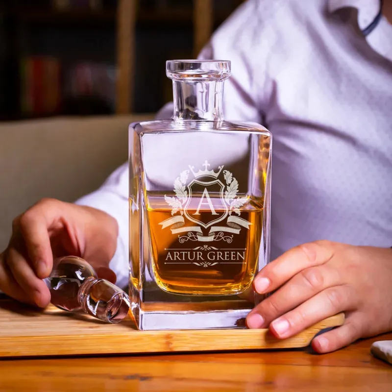 Custom Engraved Whiskey Decanter Set for Connoisseurs