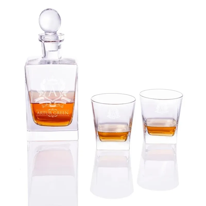 Custom Engraved Whiskey Decanter Set for Connoisseurs