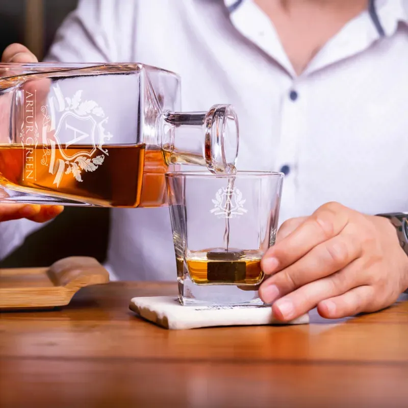Custom Engraved Whiskey Decanter Set for Connoisseurs