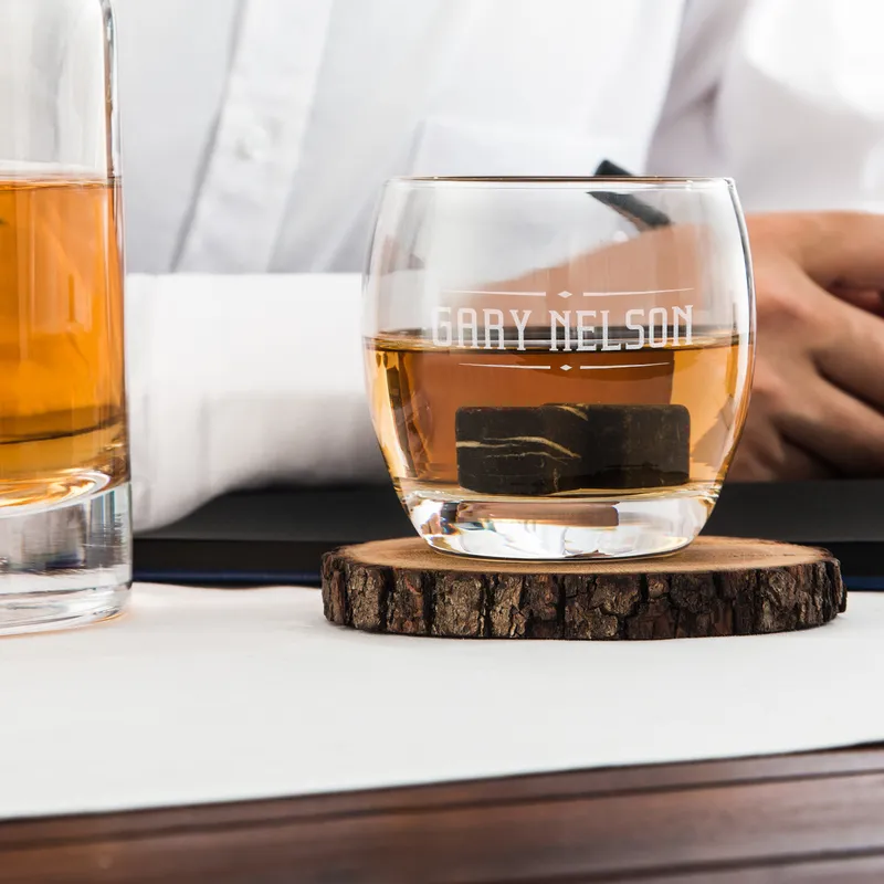 Custom Engraved Whiskey Decanter Set with Wooden Box