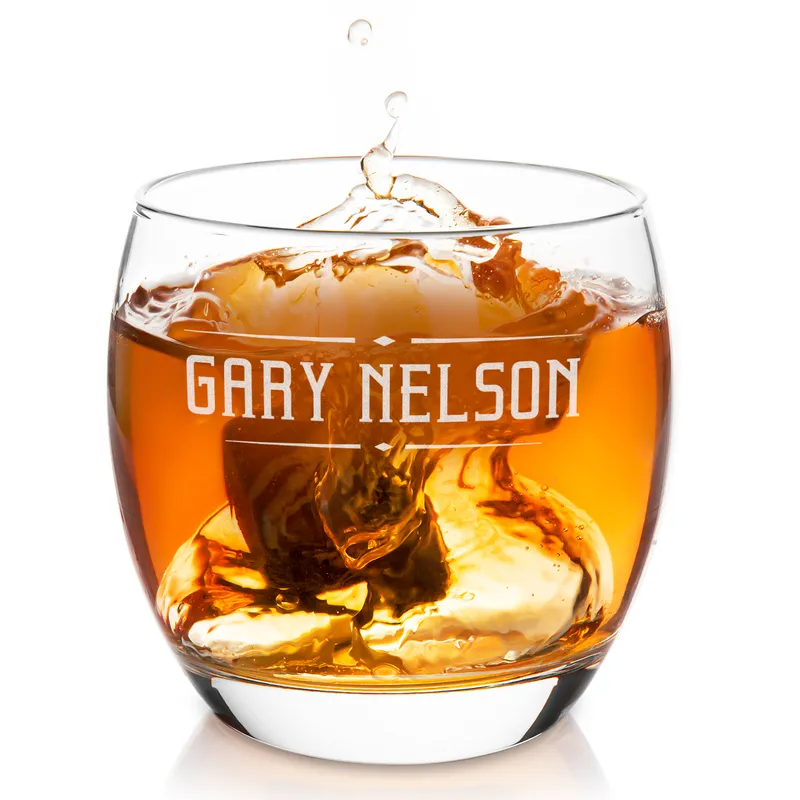 Custom Engraved Whiskey Decanter Set with Wooden Box